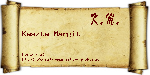 Kaszta Margit névjegykártya